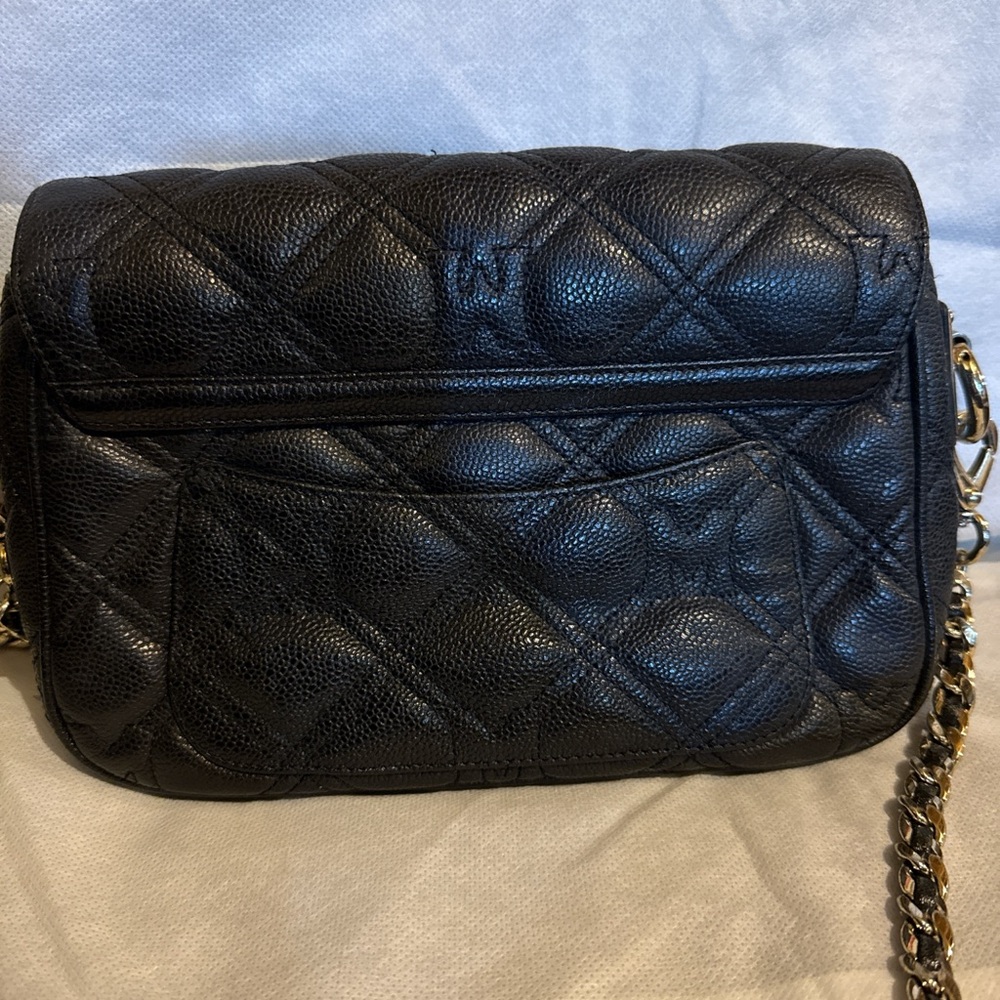 MetroCity Black Quilted Leather Crossbody Bag - Picture 2 of 4